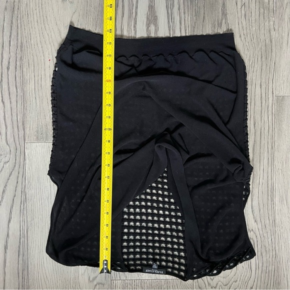 Eileen Fisher Black Sheer Waterfall Front with Open Knit back detail Top Blouse - Picture 10 of 10